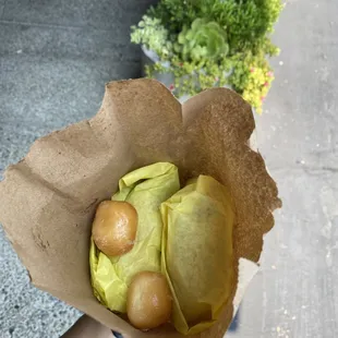 My sister and I each ordered a sandwich - they gave us two free donut holes (so sweet, literally)!