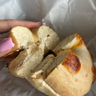Cheese bagel with Garlic, herb &amp; chive cream cheese