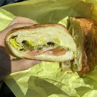 Vegetarian croissant sandwich with no cheese - delicious!