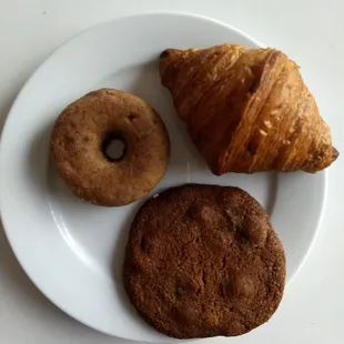 Apple cider donut, croissant, ginger molasses cookie