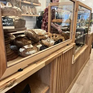Well stocked case items on a Saturday morning around 8am