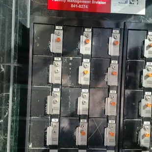 No cellphones allowed inside.These FREE lockers are available accross the street.The orange knobs are the keys U take