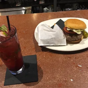 Blackberry Mojito And Impossible Burger