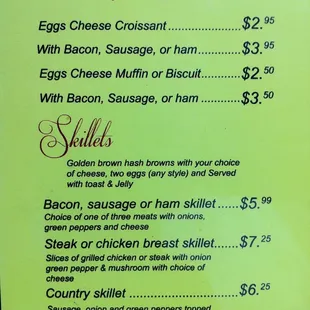 Menu:  Salads
