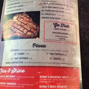 a menu for a restaurant