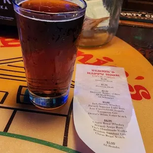 Dark beer. Cheap drinks are the draw here.