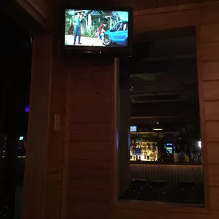 TV&apos;s in the booths...