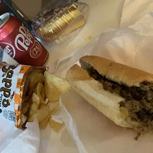 Half of my Philly cheesesteak