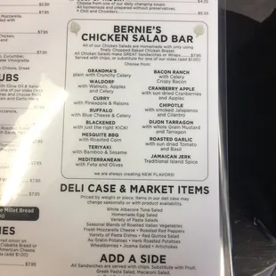 Quiche, soups, and cool chicken salad bar