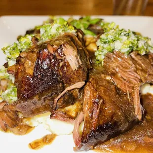 Beef short rib with brussels sprouts