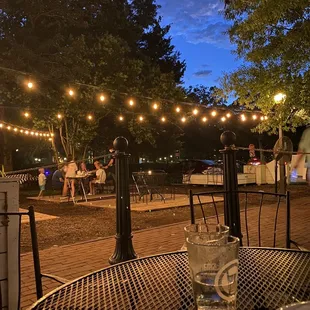 a view of the outdoor dining area