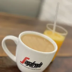 Coffee and fresh squeezed orange juice
