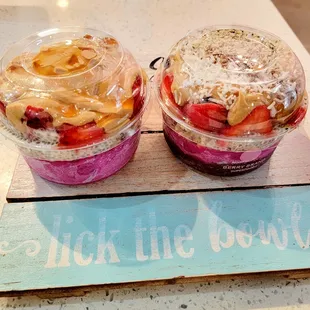 Pitaya and acai bowls