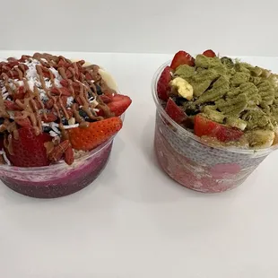 The berry bowl and strawberry matcha bowl custom