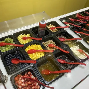 a variety of frozen yogurt