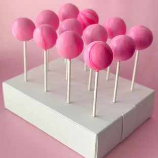 Pink Marbled Cake Pops