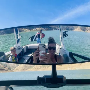 Wake surfing on Berryessa