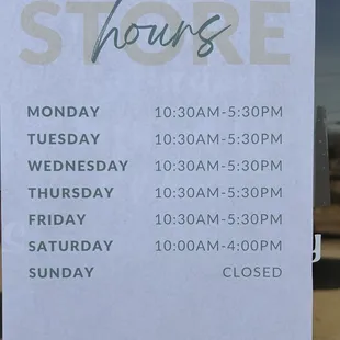 Store hours