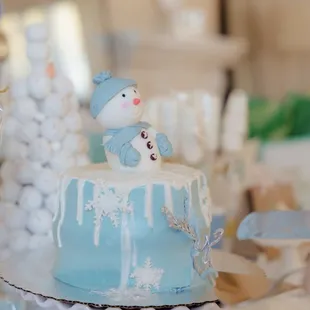 snowman cake for baby shower
