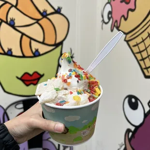 Frozen Yogurt with Multiple Toppings
