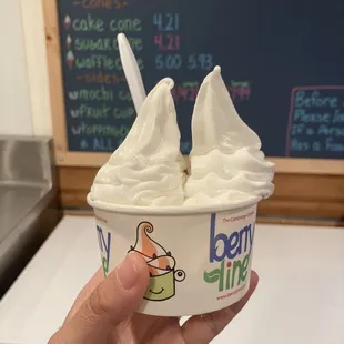 Original and lavender honey frozen yogurt