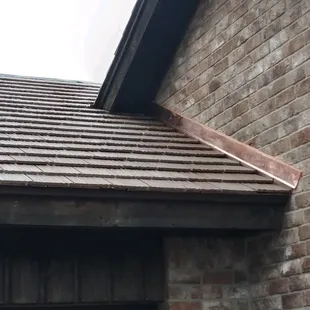 Replaced wall flashing with some beautiful copper flashing!