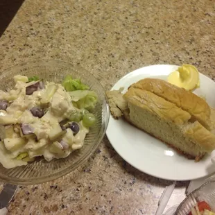 Homemade chicken salad and homemade bread