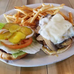 mushroom burger and fries upgrade