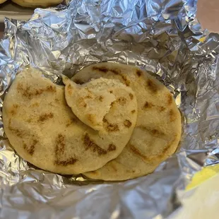 Hand made tortillas. Break off a piece and dip it into the sauces is delicious. A bite of egg and chorizo after....  Heaven!