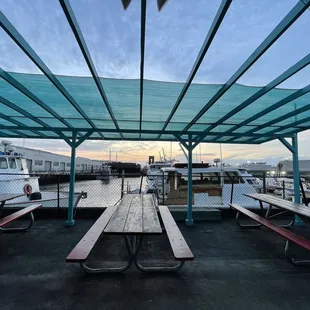 a view of a boat dock