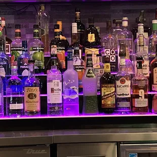 a variety of liquors