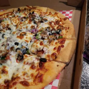 Take out House Special pizza.   Absolutely delicious!