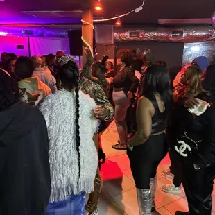 a group of people at a party