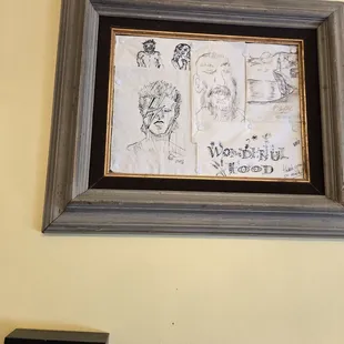 The pictures on the walls all over speak to the cool hip atmosphere in the restaurant.