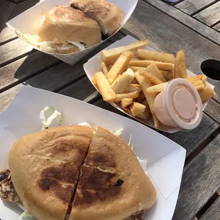 Grilled Chimi de Pollo, El Original, Yuca Frita