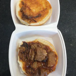 Chopped beef sandwich