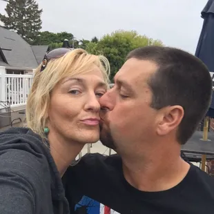 Hubby&amp;I enjoying DRINKS  at BERT'S BAR