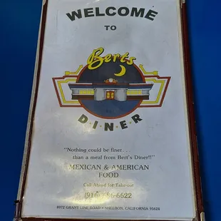 This is funny:  "Nothing could be finer ... than a meal from Bert's Diner."