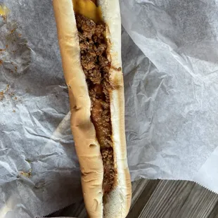 Chili cheese foot long