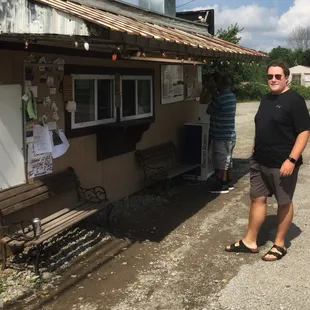 a man standing outside