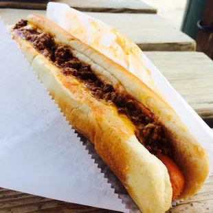 Chilli Cheese Dog!
