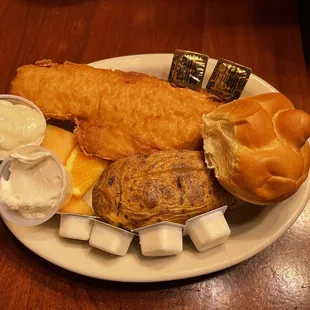 Beer battered Haddock dinner