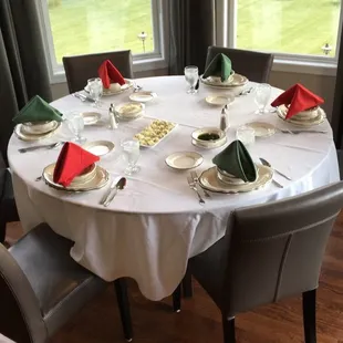 They set the tables, this is one of two tables
