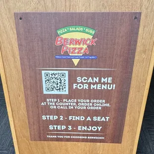 Menu Scan Code