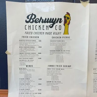 menu