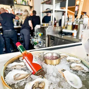 Raw oysters