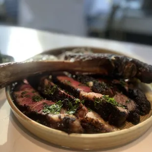 Pre-sliced tomahawk steak