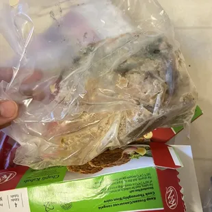 Frozen food with mold