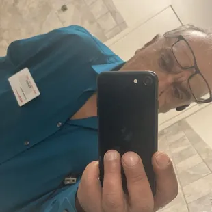 a man taking a selfie