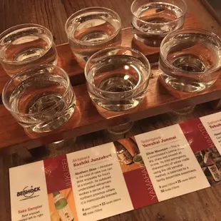 Sake flights are my favorite thing so far!The sake specialist comes to your table to review all the flights, how they&apos;re made